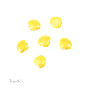 Бусина керамика "Ракушка" 12х10 мм, желтый, 1 шт. (#SVA-CRM-41)