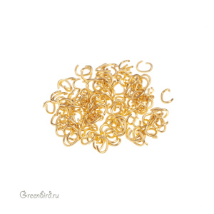 Соединительные кольца 3х3,5 мм, матовое золото (9B092), Корея