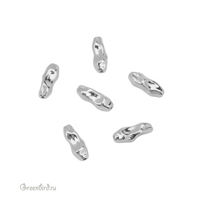 Бусина-трубочка "Жемчуг барочный" 15 мм, родий, 1 шт. (#SV1701-Bead-27R)