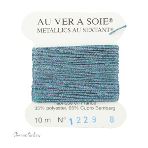 Металлизированная нить Tresse #8 AVAS, меланж сиреневый/бирюзовый, 10 м (#8-1229)