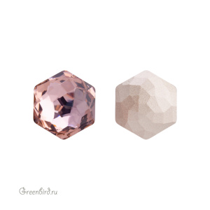 Swarovski 4683 Тонкий Гексагон 12x13,5 мм, винтажный розовый (#319), 1 шт.