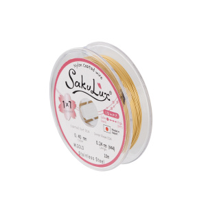Ювелирный тросик SakuLux 7 – 0,4 мм, золотой, 10 м (#SL7X040SG10)