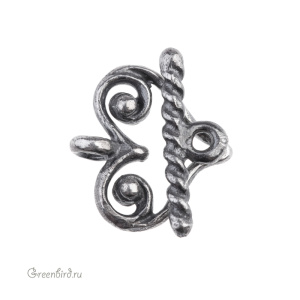 "Время рыцарей", замок-тоггл, ант. серебро, 1 шт. (#С1359)