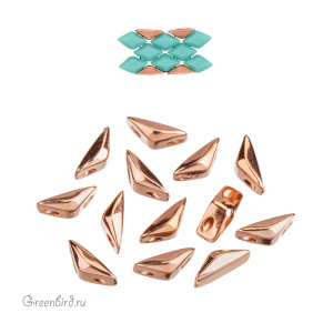 CYMBAL Металлическая боковая бусина GemDuo "Kanava", розовое золото, 1 шт. (#GD-012842-RG)