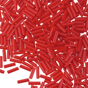 Бисер MIYUKI Bugle 6mm – Opaque Red (#408), 10 г