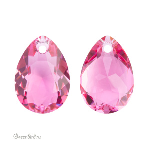 Swarovski 6433 подвеска Капля 16 мм, розовый (#209), 1 шт.