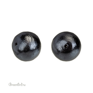 Хлопковый жемчуг 16 мм, Black, 1 шт. (#CTP001-16-Black)