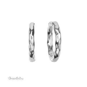 Швензы-кольца "Конго - фольга" 18 мм, родий, пара (#SV1701-2307R)