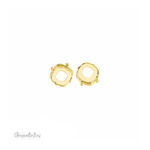 4483 Оправа для ювелирного кристалла Thin Cushion FS 8 мм, золото