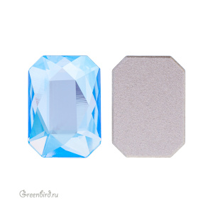 Swarovski 2602 Клеевые стразы Октагон 14х10 мм, аквамарин с мерцанием (#202SHIM), 1 шт.
