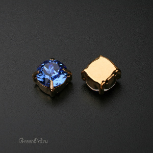 Swarovski 1088 Шатон в оправе SS39, золото, сапфир (#206), 1 шт.
