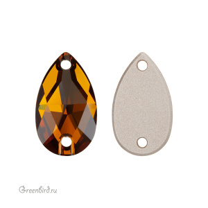Swarovski пришивные 3230 Капля 18х10,5 мм, светлый янтарь (#1002), 1 шт.