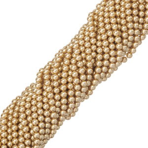 Crystalbird Жемчуг круглый 8 мм, королевский золотой, нить (#270)