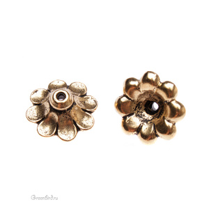 Чашечка "Цветок", ант. золото, 1 шт. (#TC-5589)