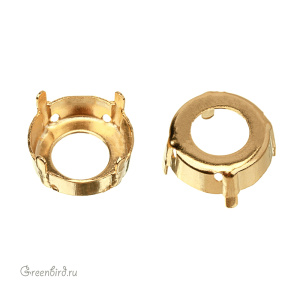 1122 Оправа для ювелирного кристалла Rivoli 14 мм, золото