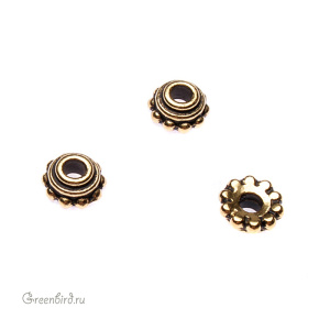 Чашечка LH "Бусинки", ант. золото, 1 шт. (#TC-5694)