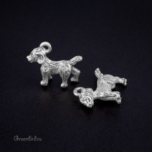 Подвеска "Собачка", родий, 1 шт. (#SVA-BASE-025R)