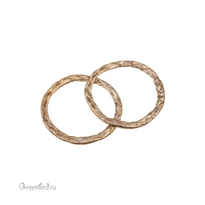 Коннектор-кольцо плоский, матовое золото, 1 шт. (9M1633), Корея
