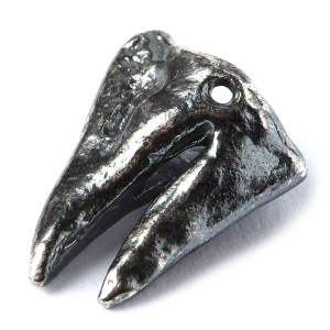 "Птаха", центральный элемент, ант. серебро, 1 шт. (#С3966)