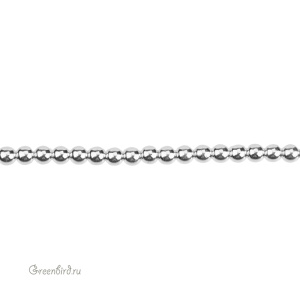 Бусины Геметин 6 мм, круглые, цвет: серебро, нить (#SV-HMT-23)