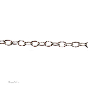 Цепочка 6х4мм, родий, 10 см (#TC-0425-63)