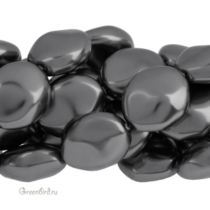 Жемчуг барочный плоский 14 мм #5842 Dark Grey (#617)