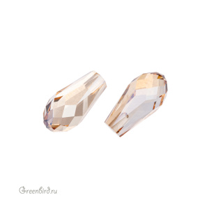 Swarovski 6530 подвеска Капля для вклеивания 12 мм, золотистая дымка (#001GSHA), 1 шт.
