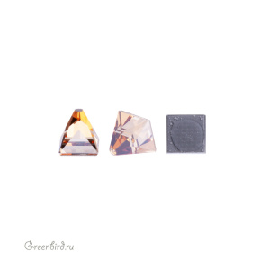 2419 Кристалл горячей фикс. Square Spike 4х4 мм – Golden Shadow (#001GSHA), M-Foiled, 1шт.