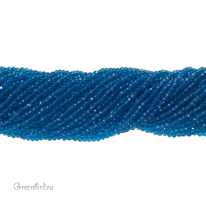 Бусины граненые рондели "Мини", лазурный, нить (#SVAB240)
