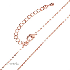 Цепочка с замочком для браслета 17 см, розовое золото, 1 шт. (9B700), Корея