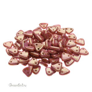 CzechMates Triangle 6мм, Opaque Rose/Gold Topaz, 10 гр (#AK03000)