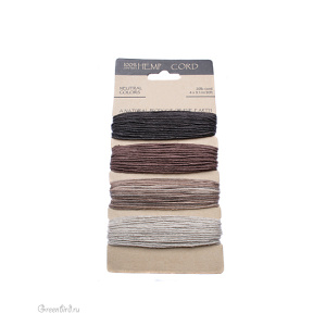 Шнур для кумихимо 4 шт. "Neutral Colors", 1 мм (HEMP4200)