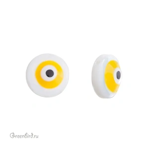 Бусина "Глаз Фатимы", пластик, желтый, 1 шт. (#SVA-PL-13)