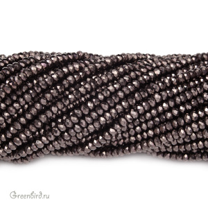 Бусины граненые рондели "Мини", темное железо, нить (#SVAB038)