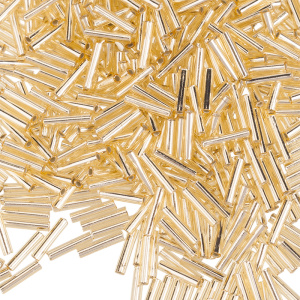 Бисер MIYUKI Slender Bugle 6 мм – Silver Lined Gold (#3), 10 г