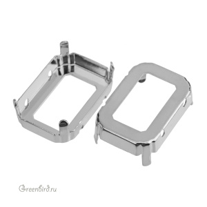 4627 Оправа для ювелирного кристалла Octagon Fancy Stone 27х18,5 мм, белая бронза