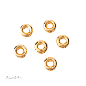 Бусина-разделитель "Кольцо" 5 мм, золото, 1 шт. (#SV1701-Bead-24G)
