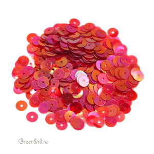 Пайетки 5мм плоские Rosso Arancio (#109)