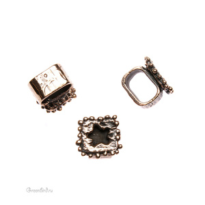 Спейсер Regaliz Черных, ант. бронза, 1 шт. (#2337-130)