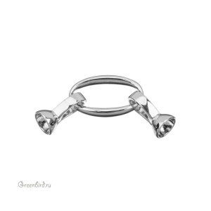 Замок часовой двойной "Овал", родий, 1 шт. (#SV1701-Z008-R)