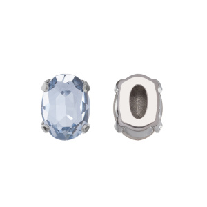 Кристалл в оправе 4120C 8x6 мм Crystalbird - Light Sapphire (#211), родий, 8 шт. (#CBCS-0086)