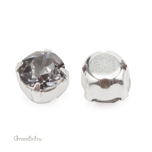 53203 Chaton Montees SS29 в оправе, серебро – Silver Night (#001SINI)