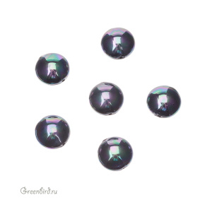 Жемчуг "Майорка" круглый плоский 14 мм, черный/скарабей, 1 шт (#SV1701-9028) Жемчуг "Майорка" круглый плоский 14 мм, черный/скарабей, 1 шт (#SV1701-9028)