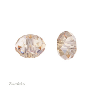 Swarovski 5040 Бусина Бриолетт 6х4 мм, золотистая дымка (#001GSHA), 1 шт.