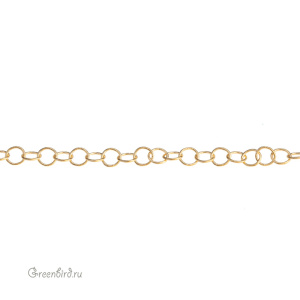 Цепочка декоративная 3,3 мм, матовое золото, 10 см (9A015), Корея
