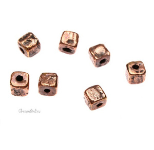 "Архаика", бусина, ант. бронза, 1 шт (#0203)