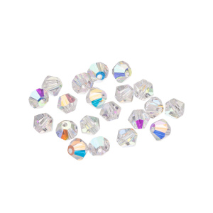 Crystalbird 5301 Биконусы 4 мм, прозрачный радужный (#001AB), уп. 20 шт.