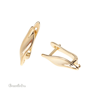 Швензы с английским замком зеркальные, золото, пара (#SV1701-1288)