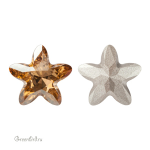 Swarovski 4754 Старблум 13x13,5 мм, золотистая дымка (#001GSHA), 1 шт.