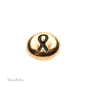 Бусина "Символ-лента", ант. золото, 1 шт. (#TC-5119-26)